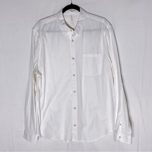 Lululemon New Venture White Classic Fit Long Sleeve Button Up Shirt XL